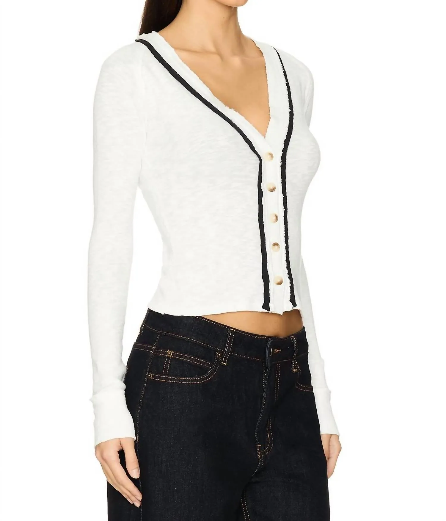 Tipton Cardigan In Ivory Combo