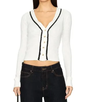 Tipton Cardigan In Ivory Combo