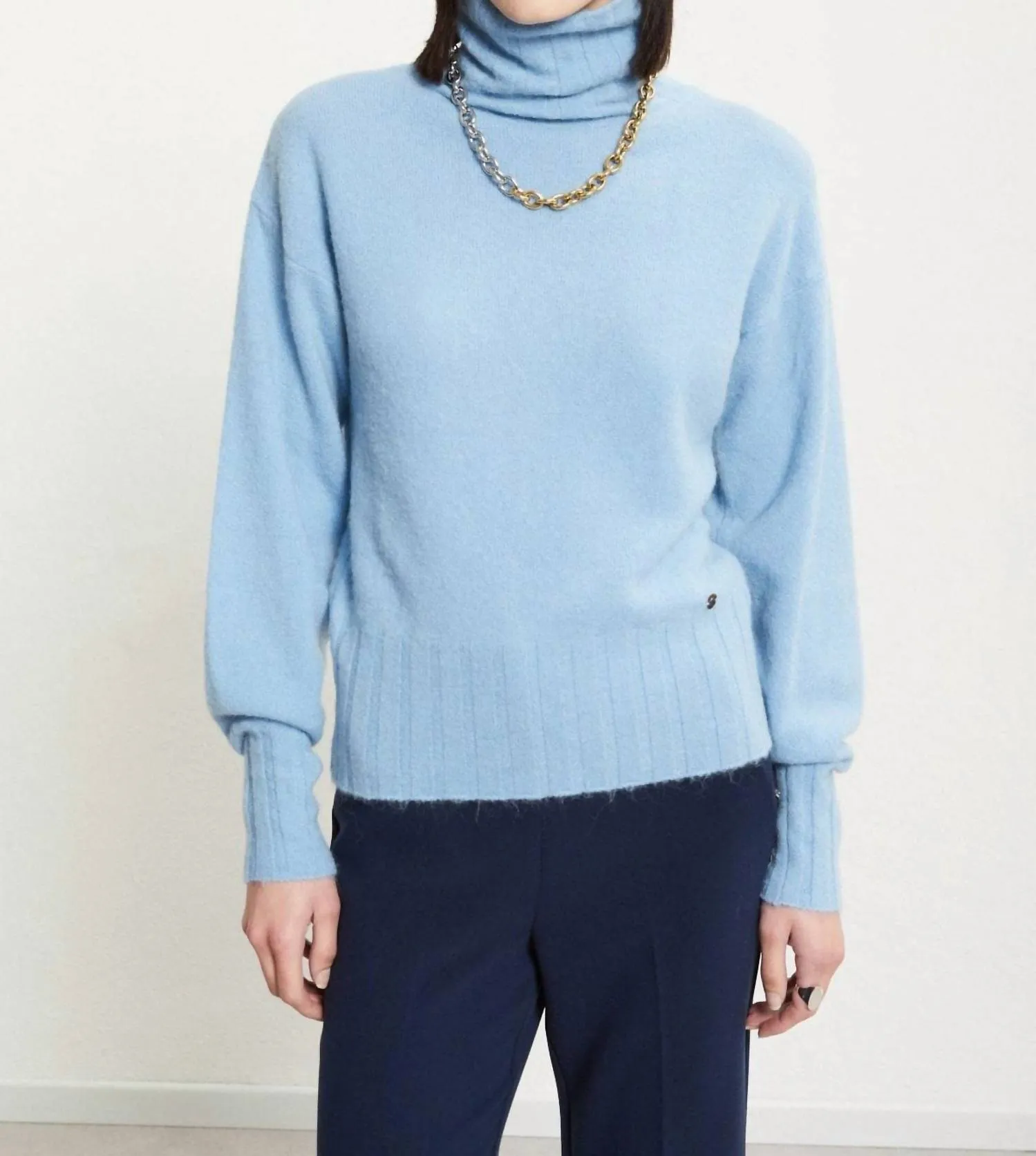 Turtleneck Sweater In Cristallo