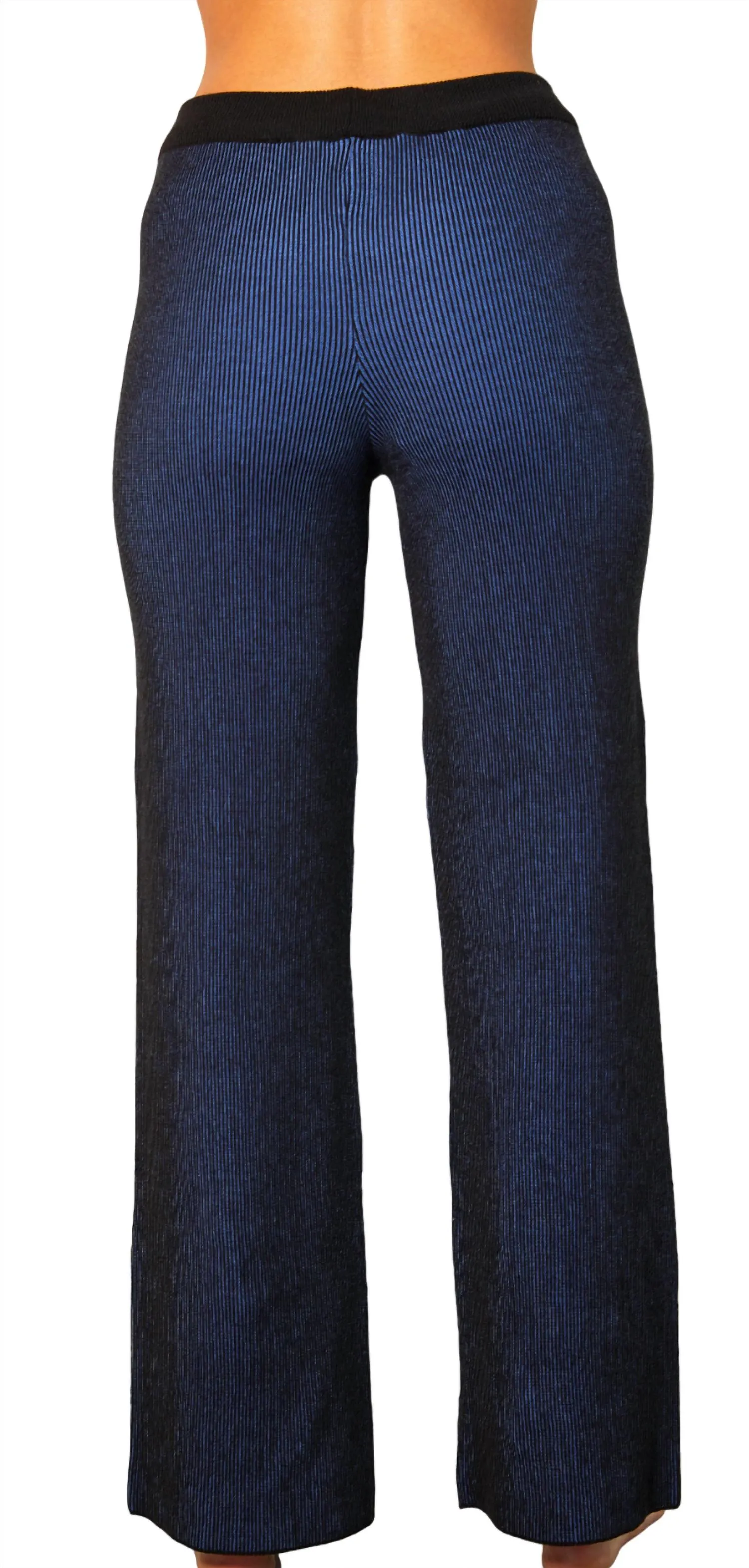 Two Toned Ribbed Pant In Cadet