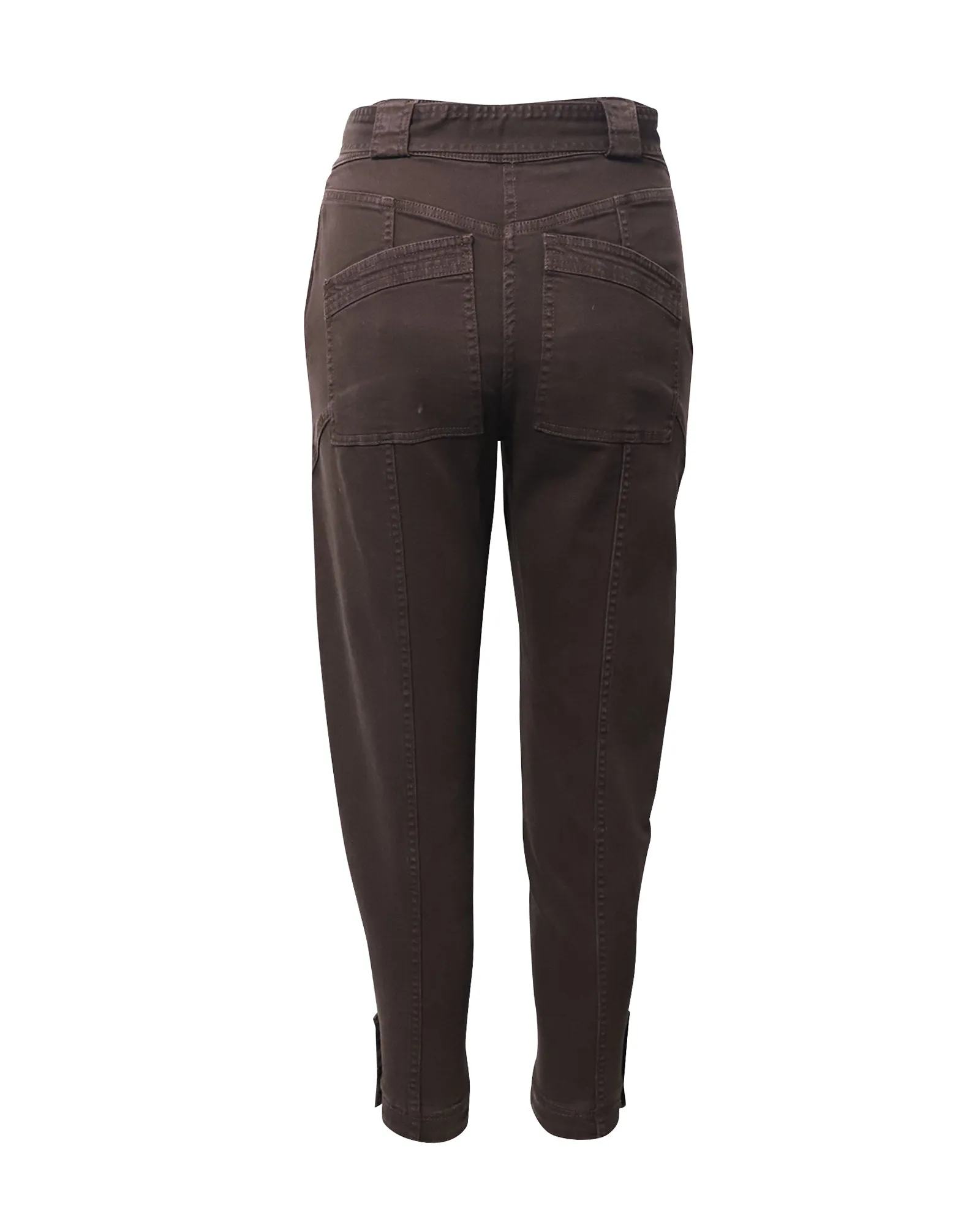 Ulla Johnson Carmen High Rise Tapered Jeans in Brown Cotton