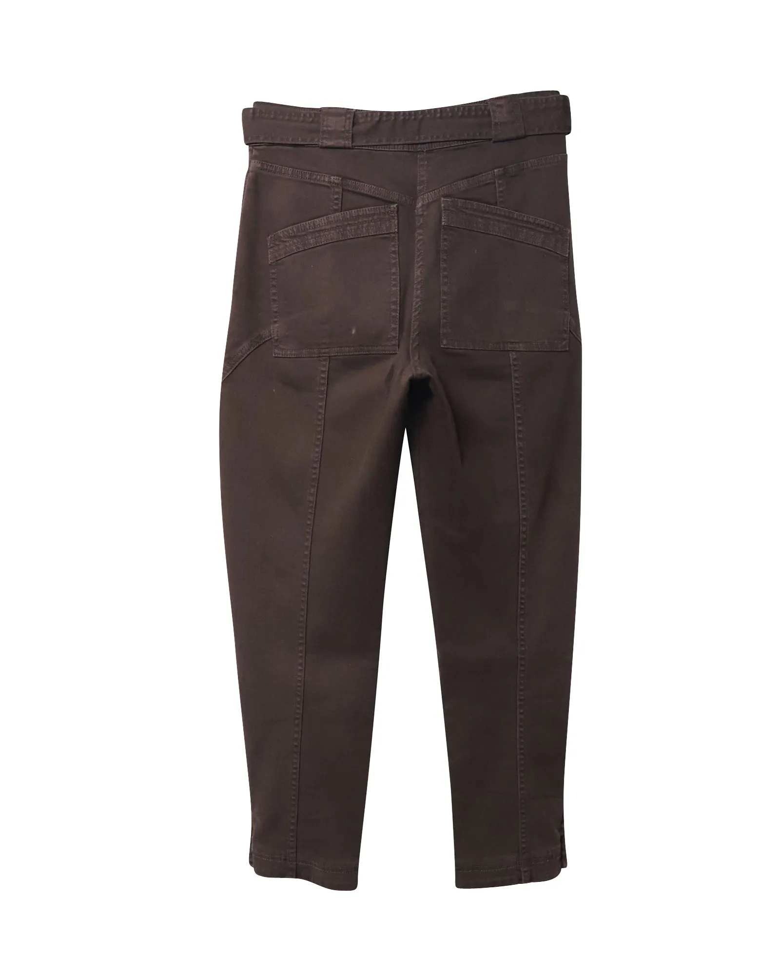 Ulla Johnson Carmen High Rise Tapered Jeans in Brown Cotton