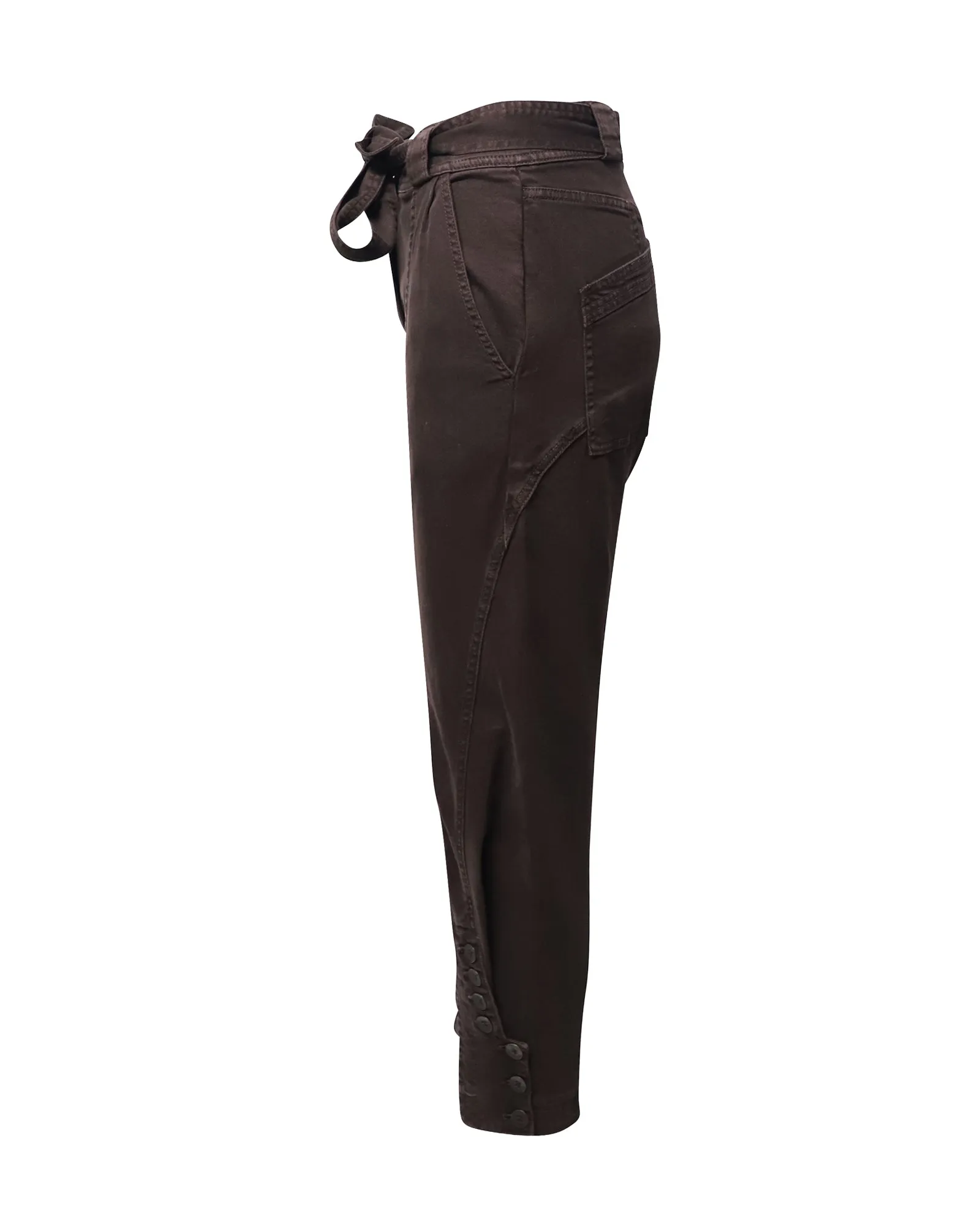 Ulla Johnson Carmen High Rise Tapered Jeans in Brown Cotton