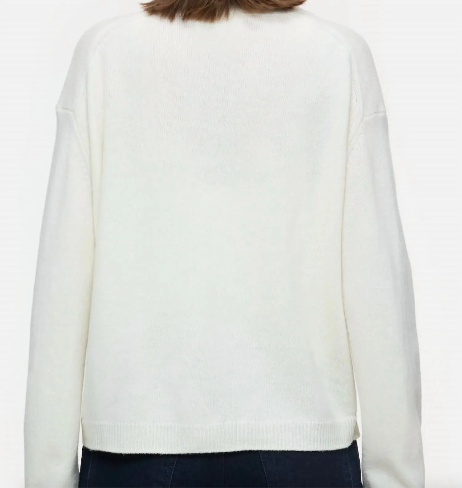 V-Neck Cardigan In Ivory