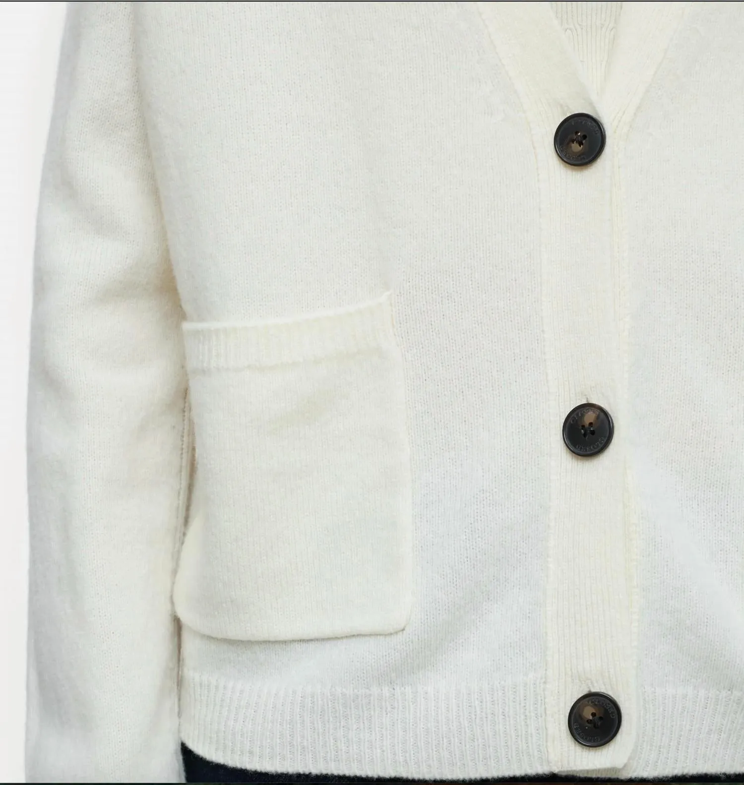 V-Neck Cardigan In Ivory
