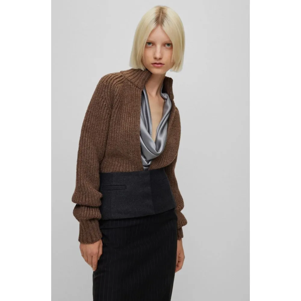 V-neck sweater in a wool and silk blend