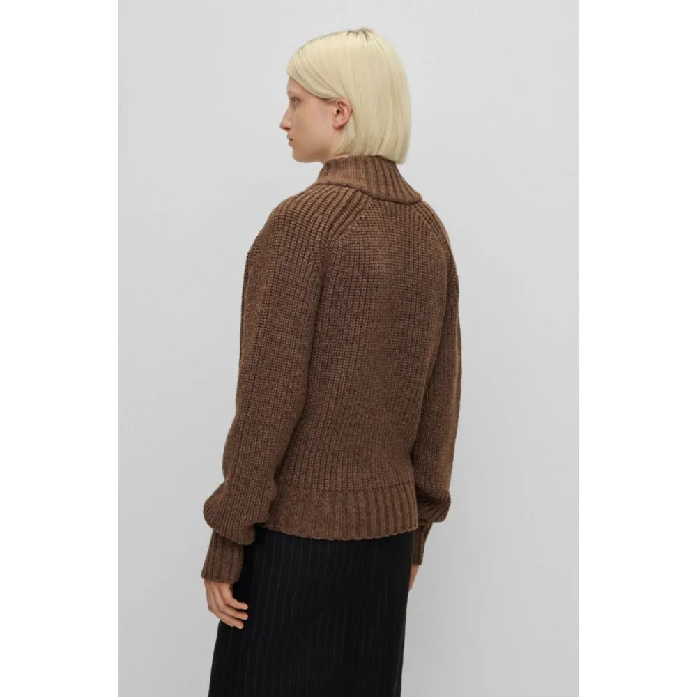 V-neck sweater in a wool and silk blend