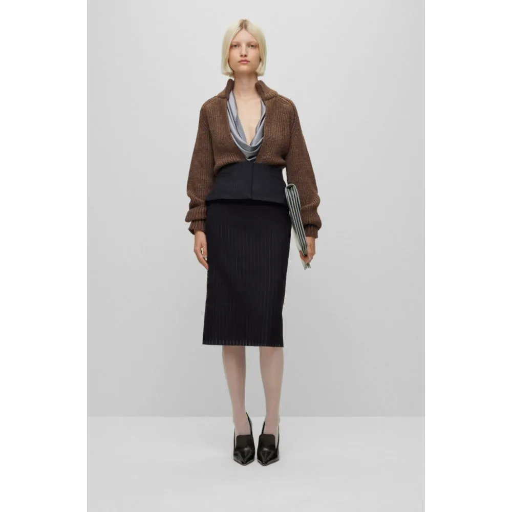 V-neck sweater in a wool and silk blend