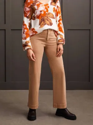 V-Neck Sweater In Burnt Orange