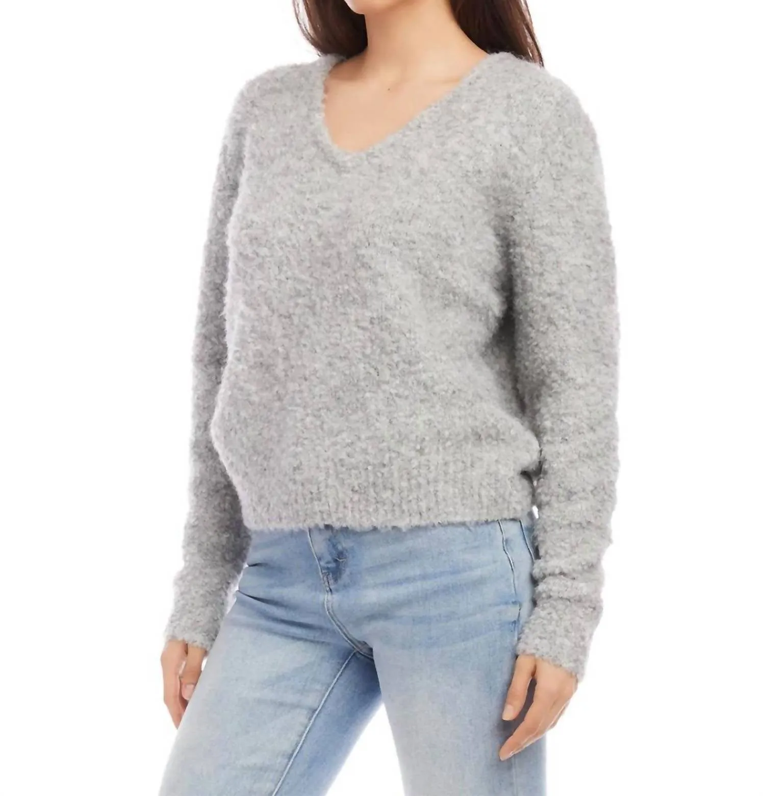 V-Neck Sweater In Grey