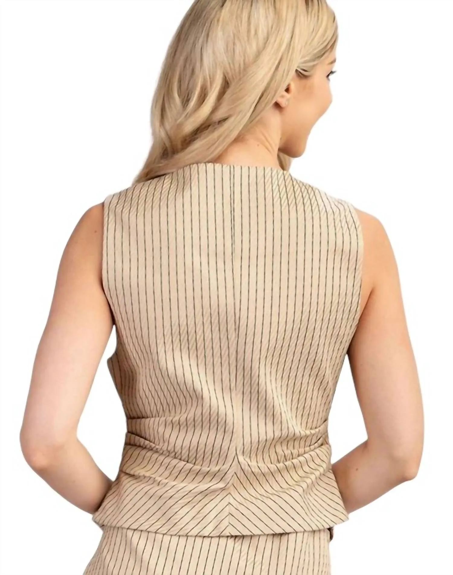 V-Neck Vest In Beige