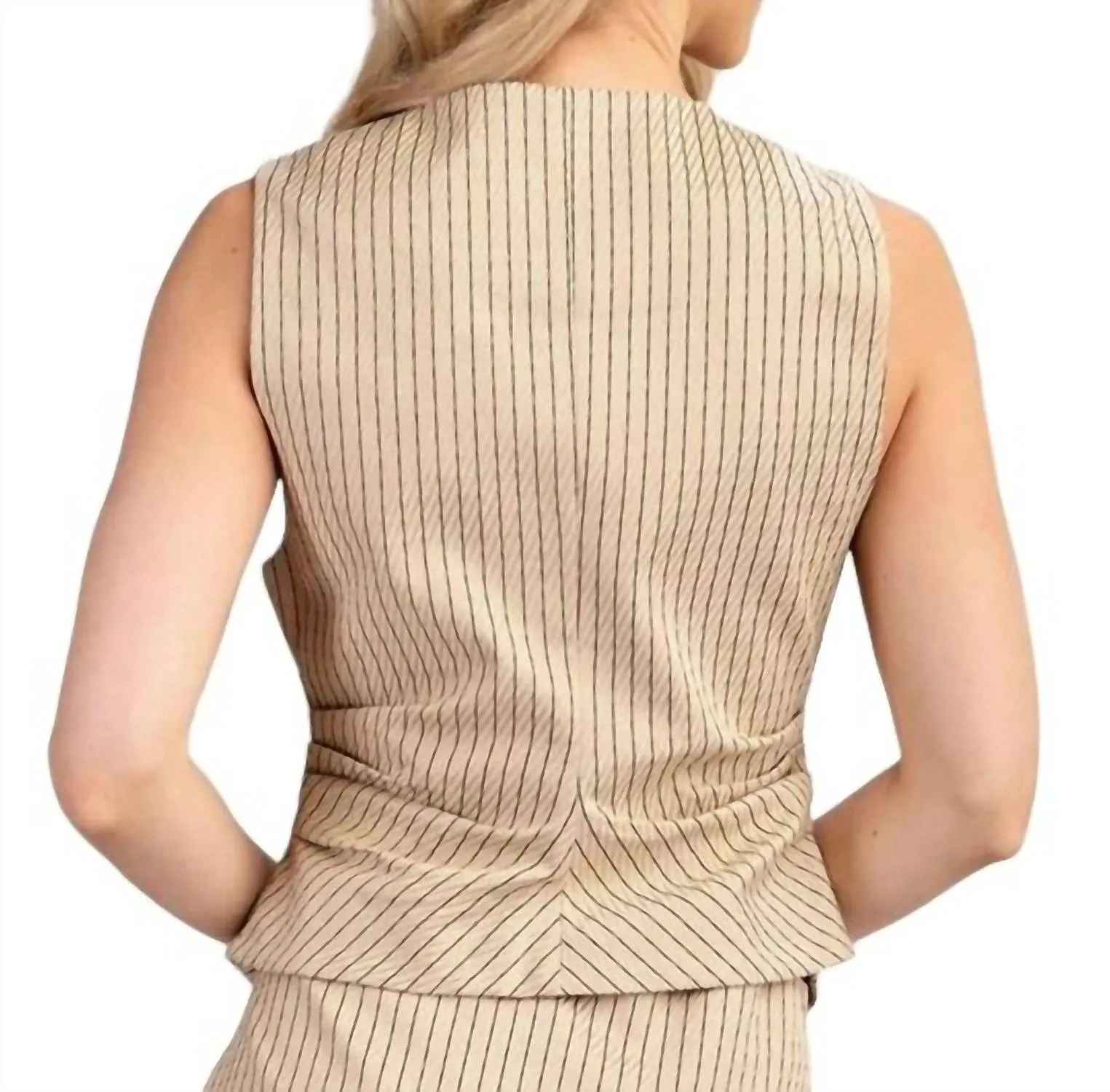 V-Neck Vest In Beige