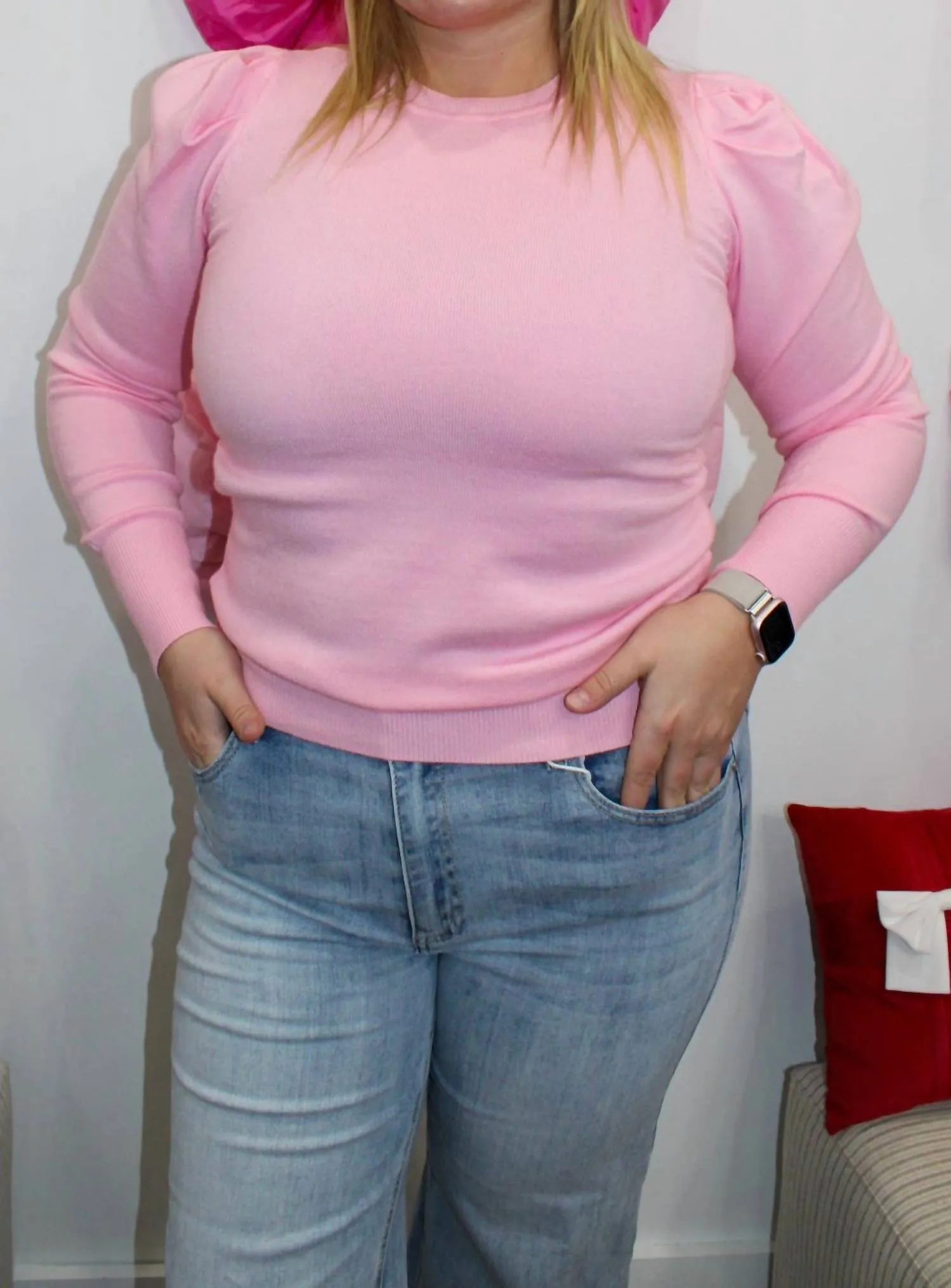Val Long Sleeve Top In Pink