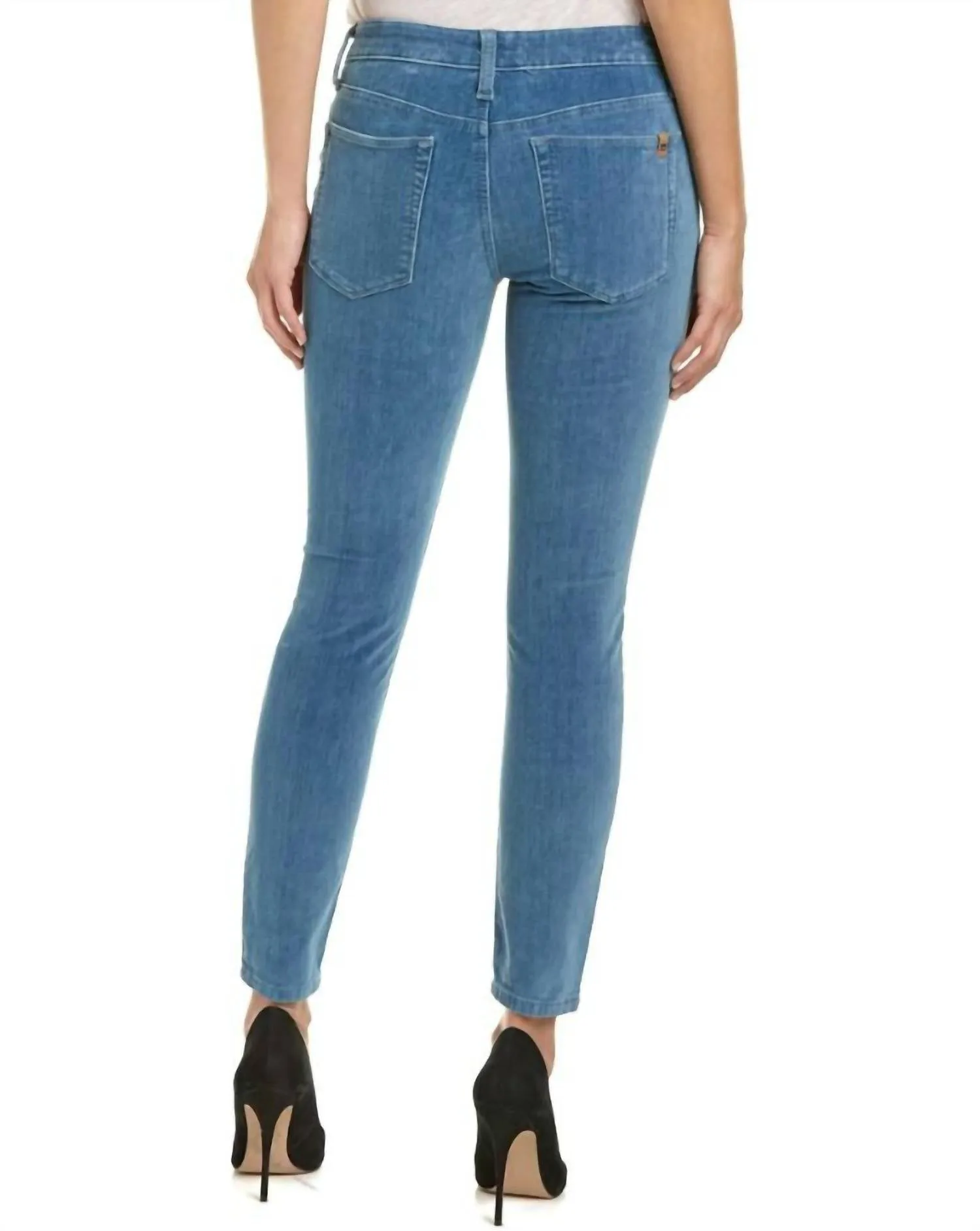 Velvet Mid Rise Skinny Stretch Jeans In Blue