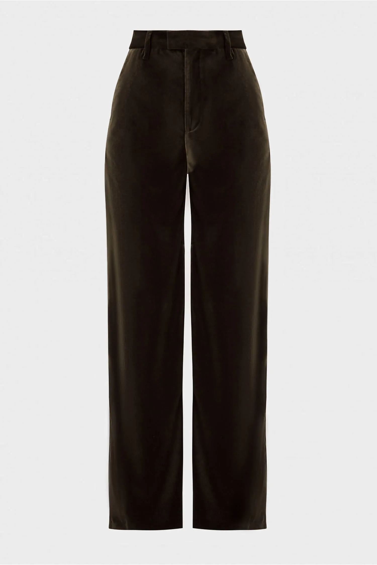 Velvet Trouser Pants In Dark Green