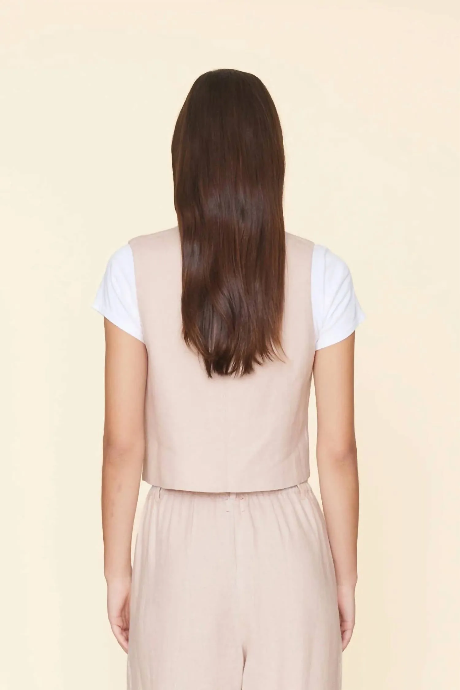 Vida Linen Vest In Sugarcane