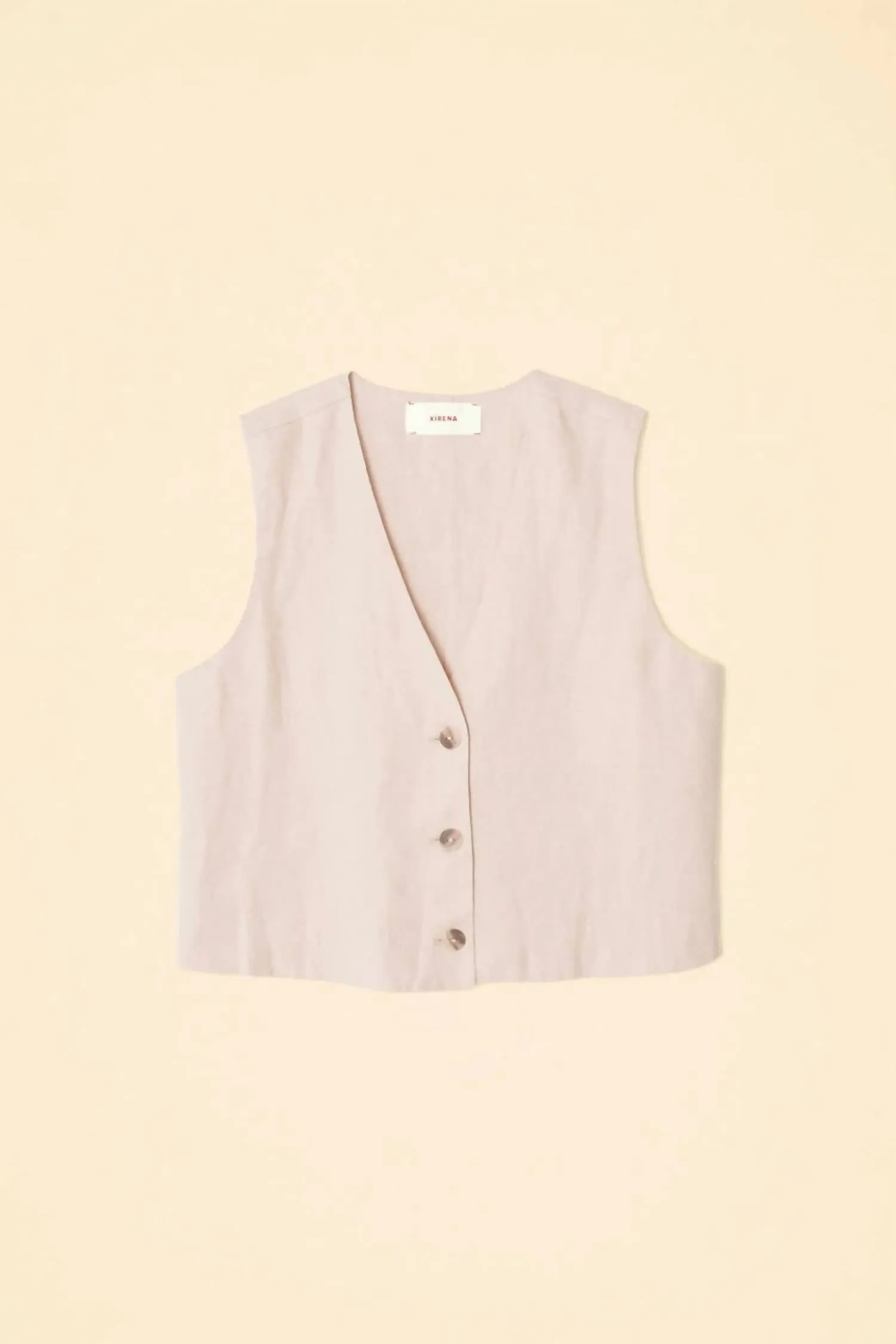 Vida Linen Vest In Sugarcane