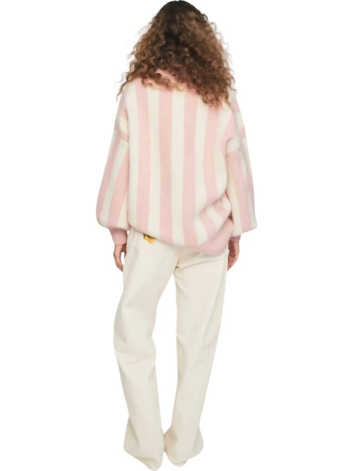 Villa Oversized Knit Jumper In Pink