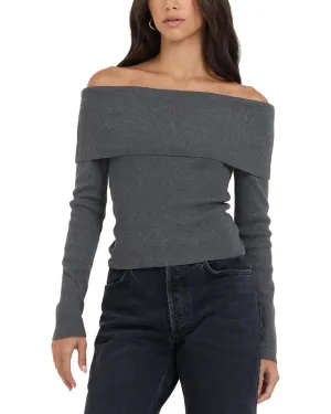 Vintage Havana Off-The-Shoulder Sweater
