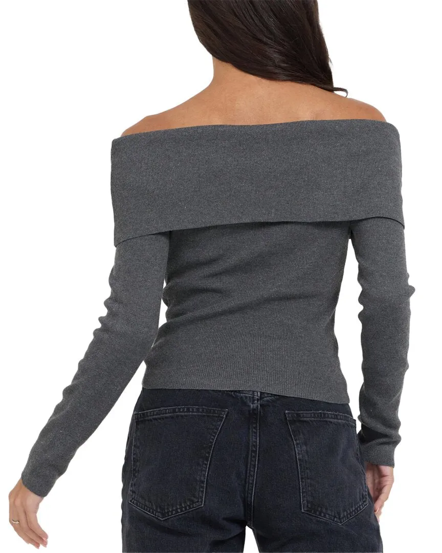 Vintage Havana Off-The-Shoulder Sweater