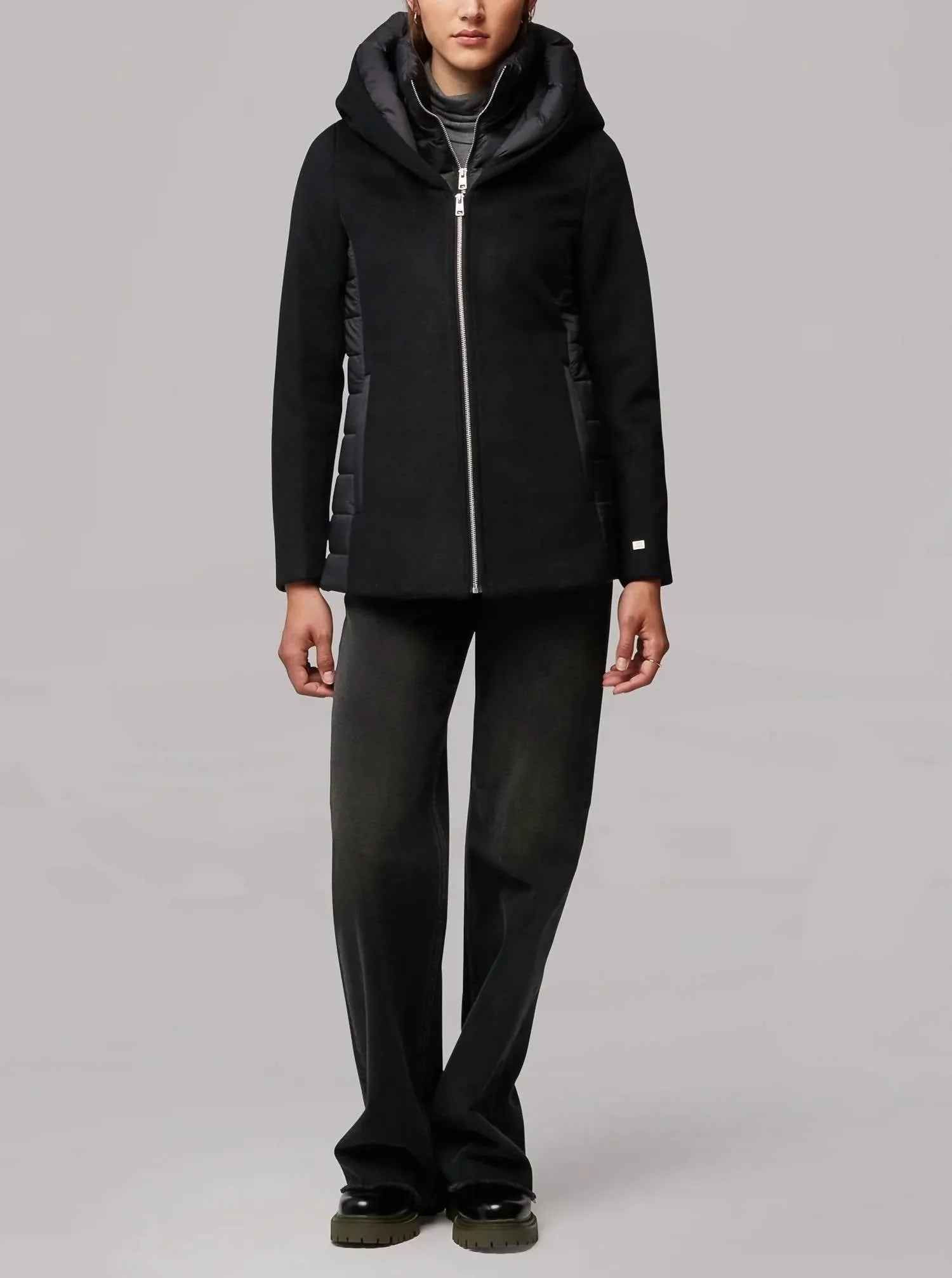 Viviana Mixed Media Jacket In Black
