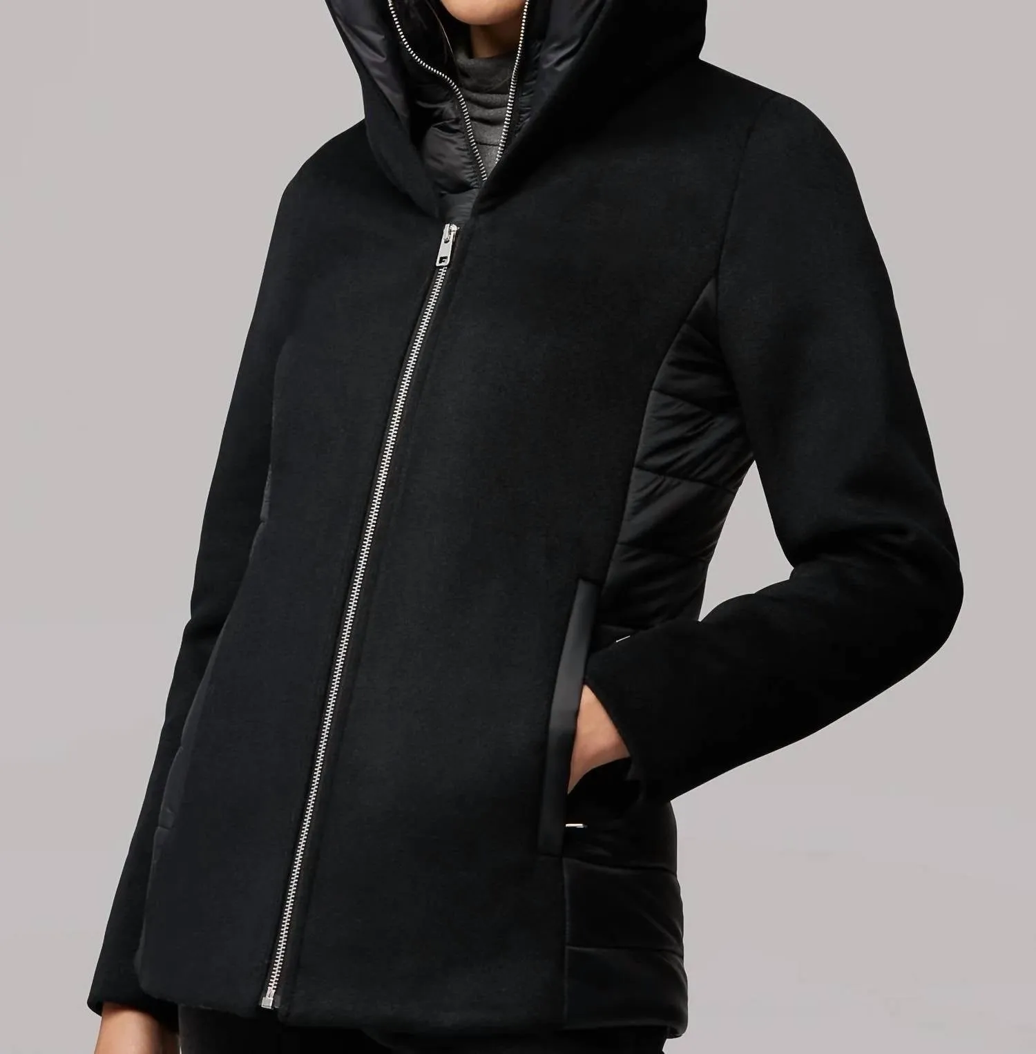 Viviana Mixed Media Jacket In Black