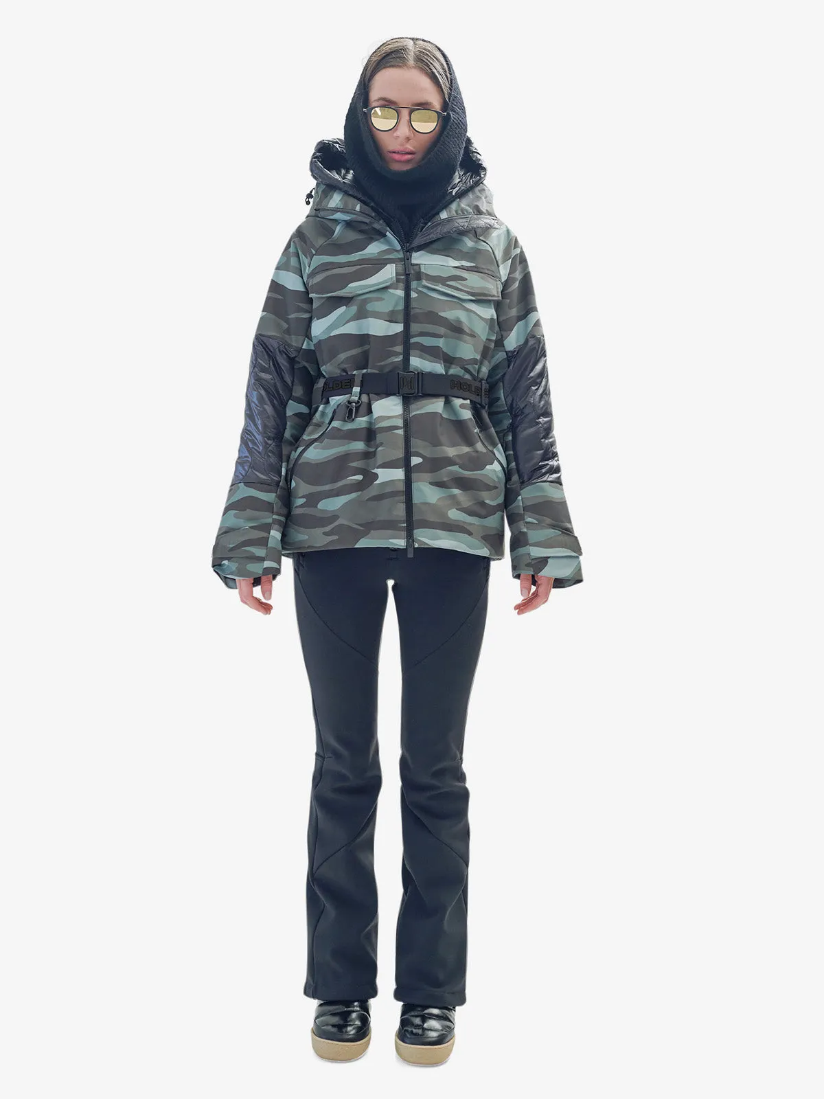 W BELTED PARKA - Zea Camo