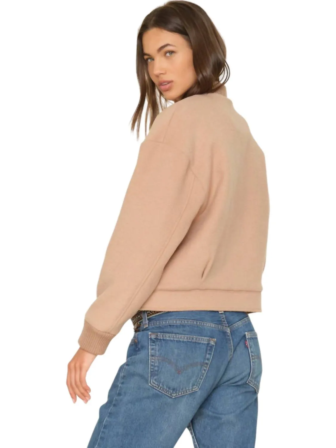 Warm Braidy Jacket In Camel