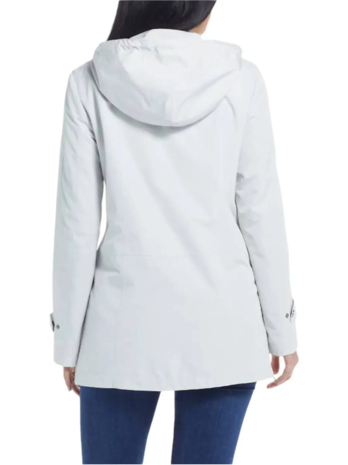 Water Repellent Hooded Parka Jacket In Stone
