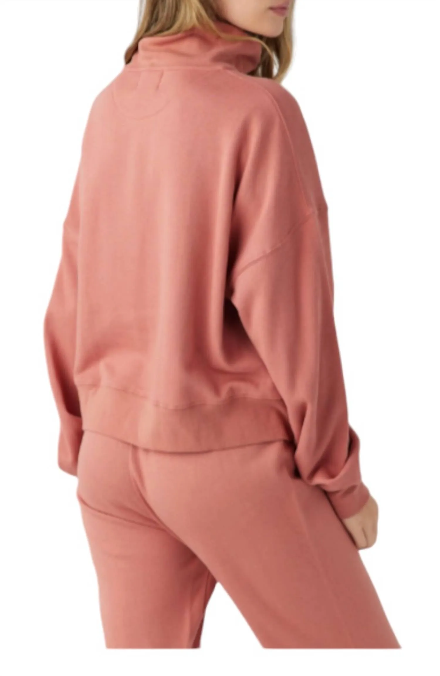 Waves Half Zip Fleece Sweater In Sunset