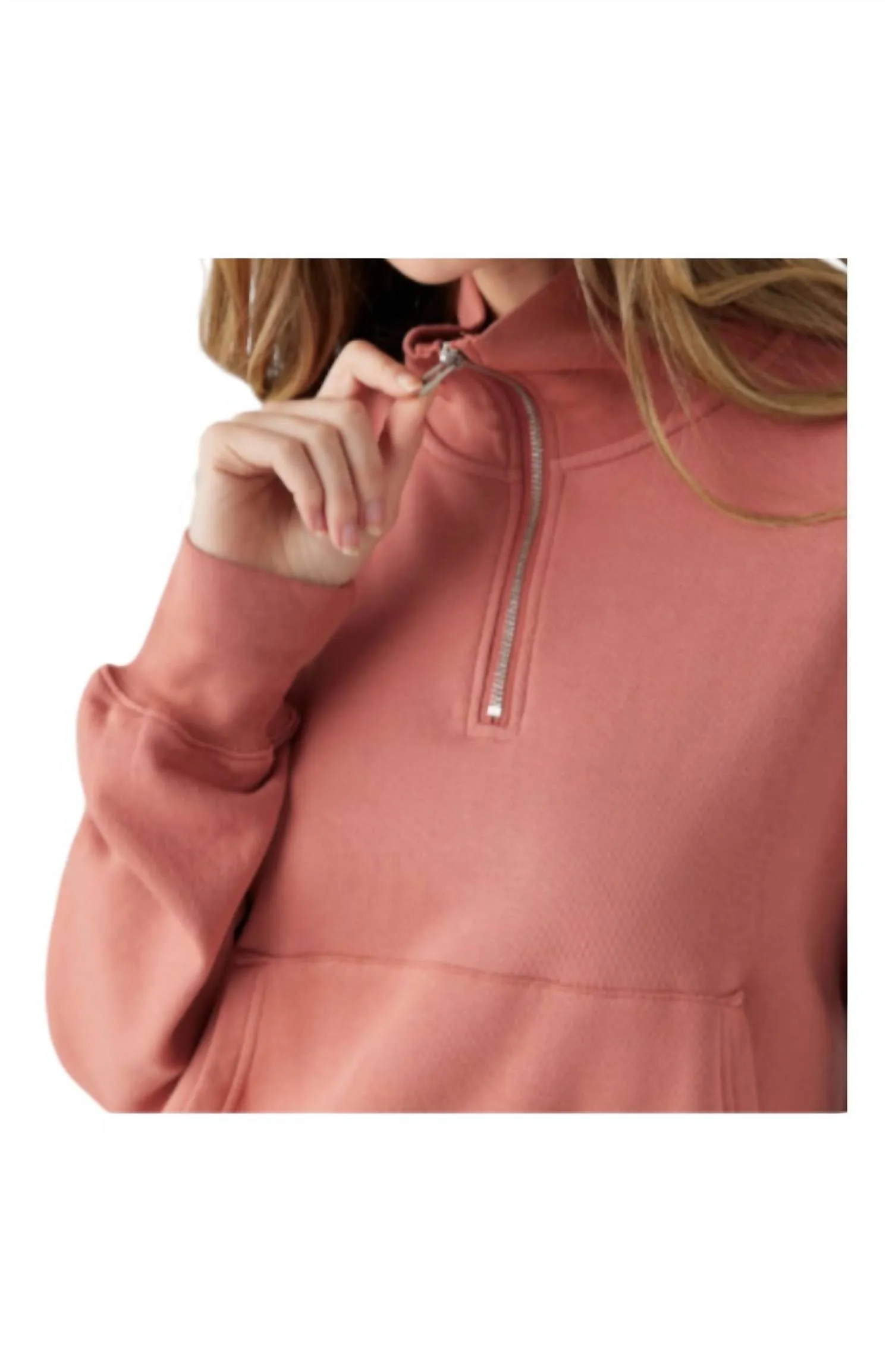 Waves Half Zip Fleece Sweater In Sunset