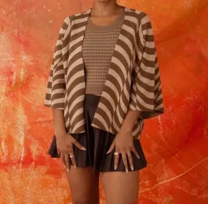 Wawa Cardigan In Taupe/camel