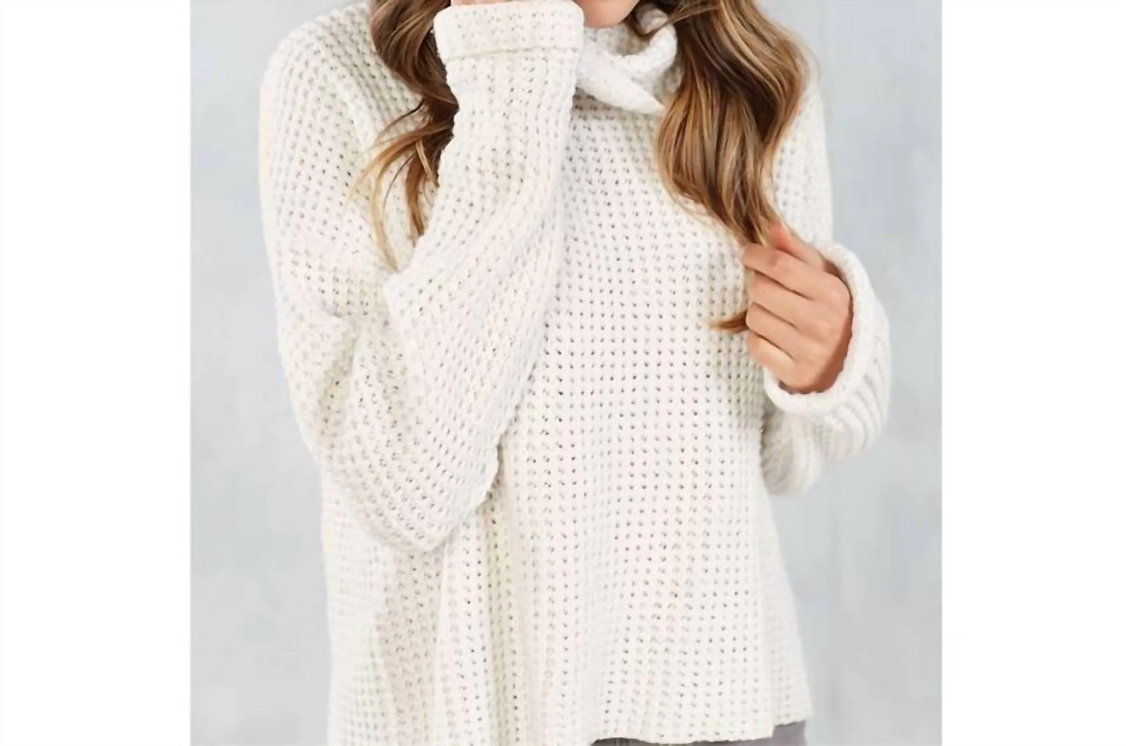 Wendy Waffle Knit Sweater In Cream