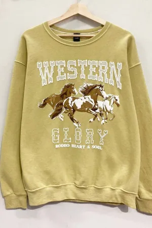 Western Glory Sweatshirt In Golden Flax