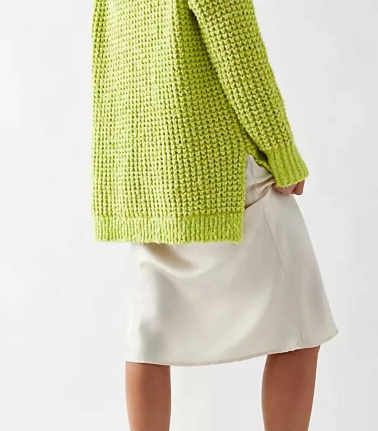 Whistle Thermal Henley Top In Acid Lime