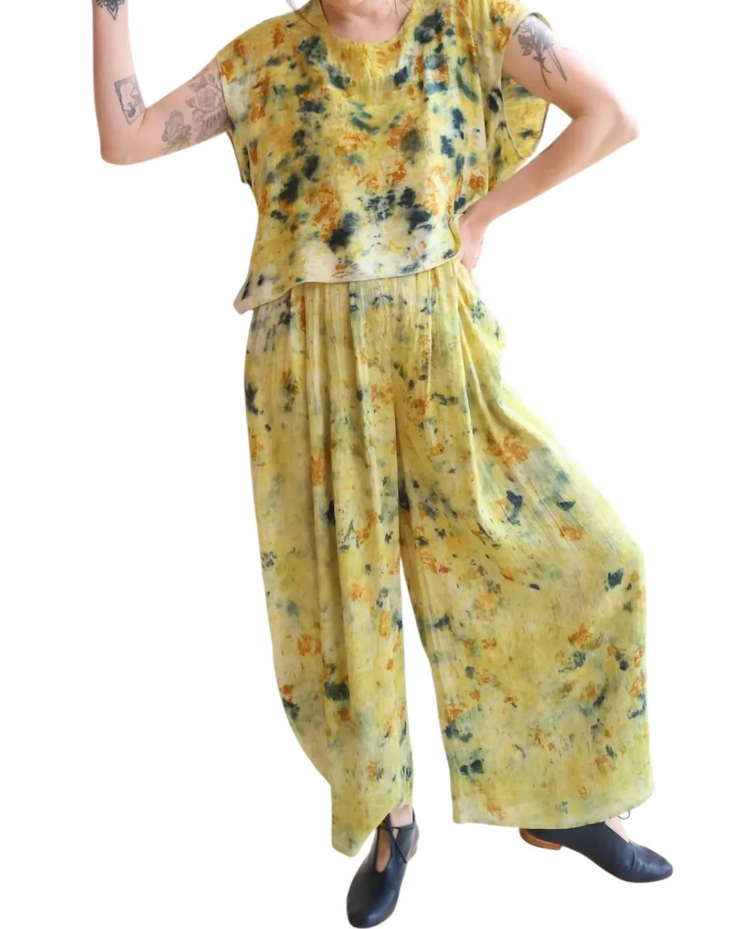 Wide Pants In Bundle Plant Dye
