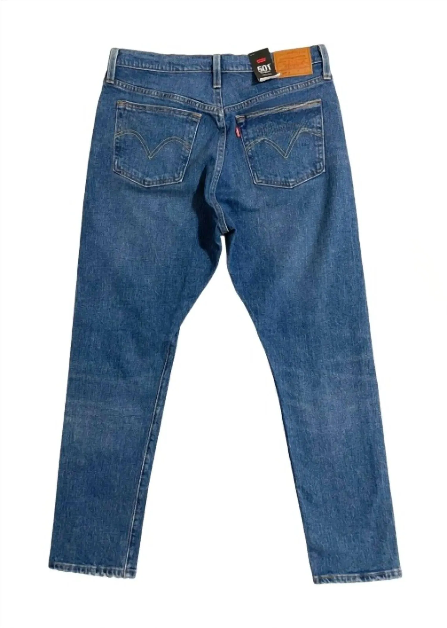Women's 501 Taper Mid Rise Denim Ankle Jeans In Blue