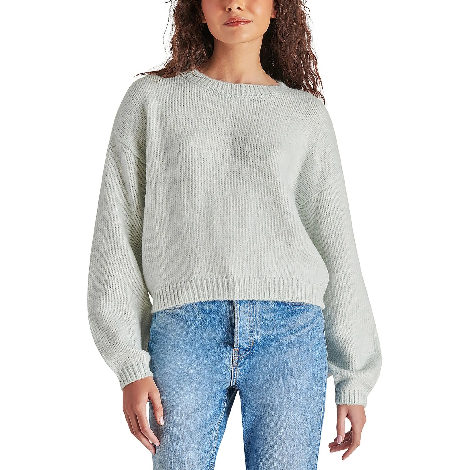 Womens Cable Knit Casual Crewneck Sweater