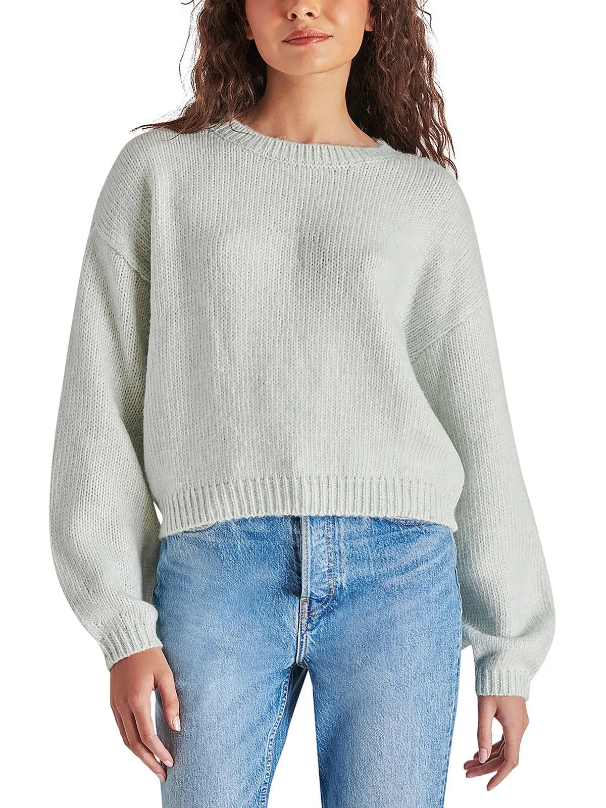 Womens Cable Knit Casual Crewneck Sweater