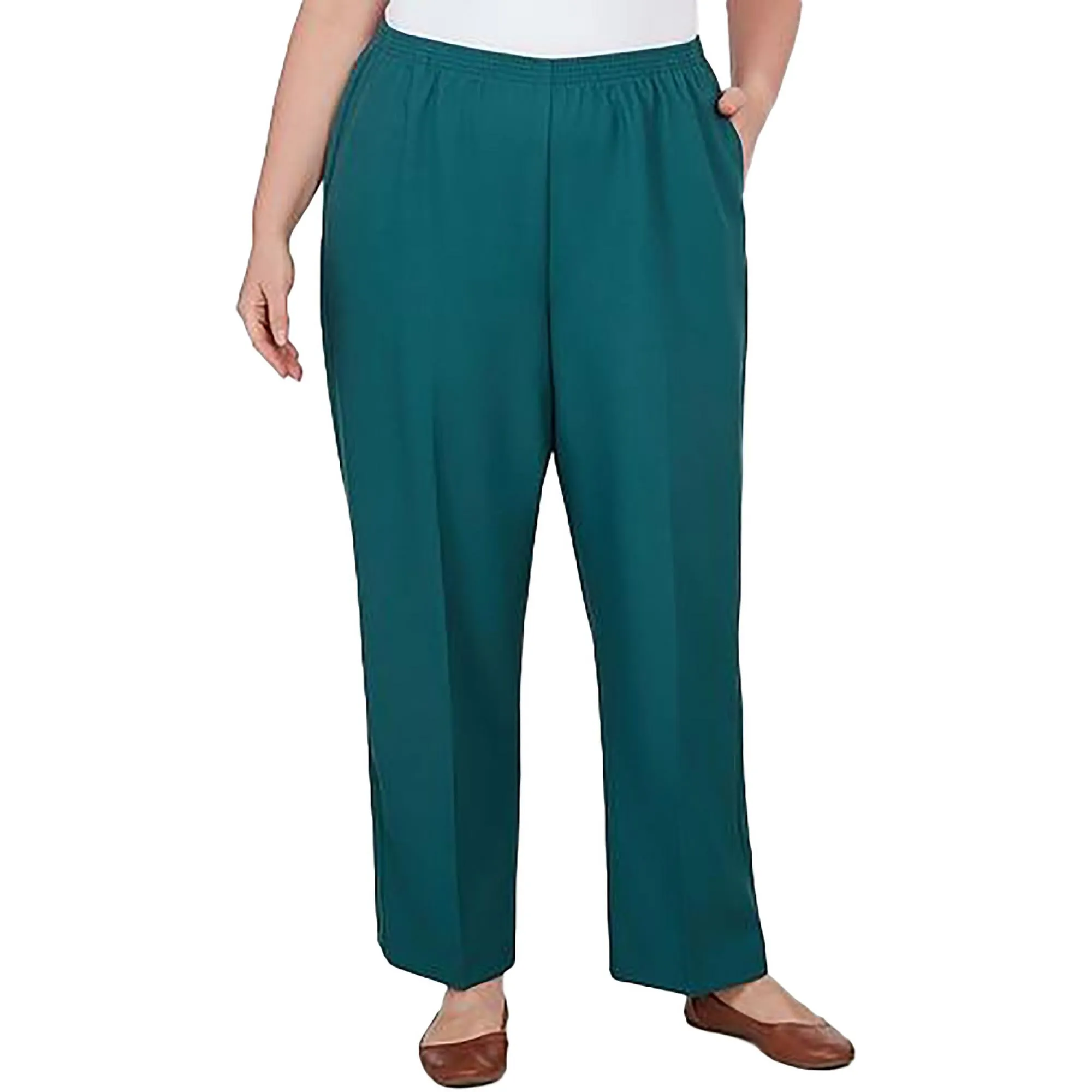 Womens Classic Fit High Rise Straight Leg Pants