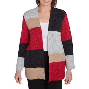 Womens Colorblock Knit Cardigan Sweater