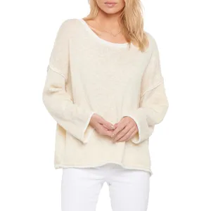 Womens Contrast Trim Knit Pullover Sweater