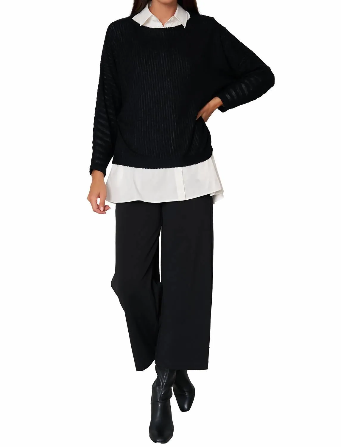 Women's Cozy Chic Pullover In Black