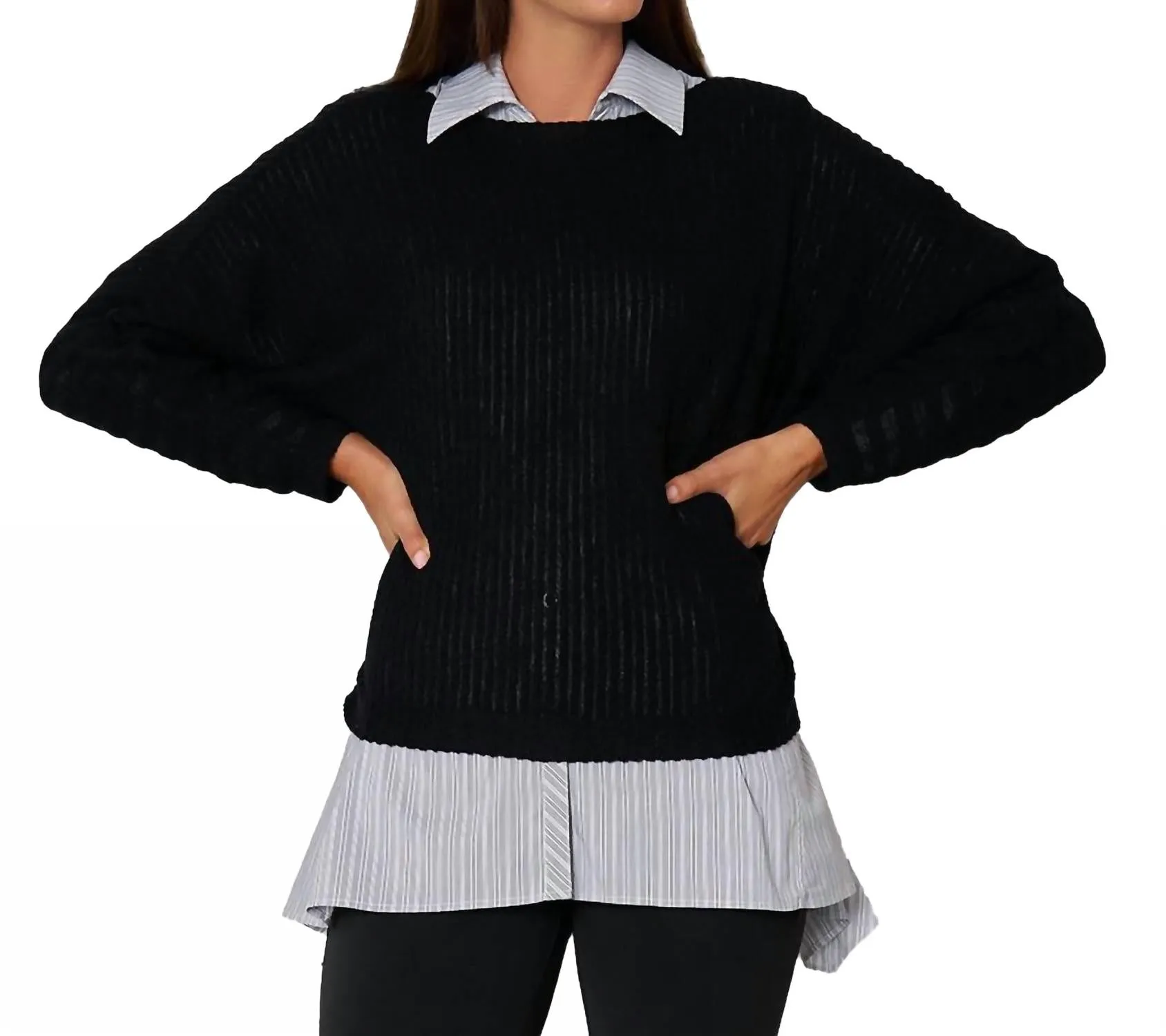 Women's Cozy Chic Pullover In Black