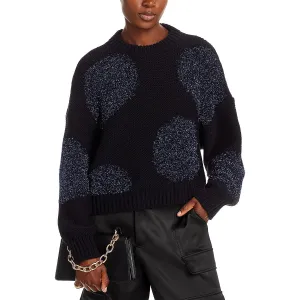 Womens Crewneck Ribbed Pullover Sweater
