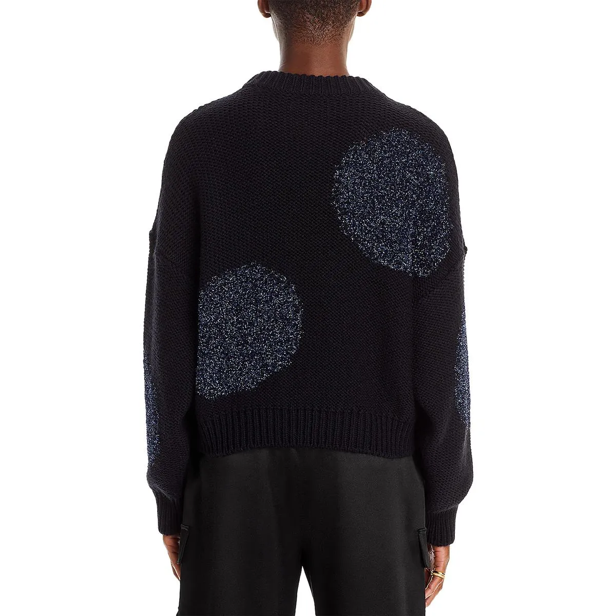 Womens Crewneck Ribbed Pullover Sweater