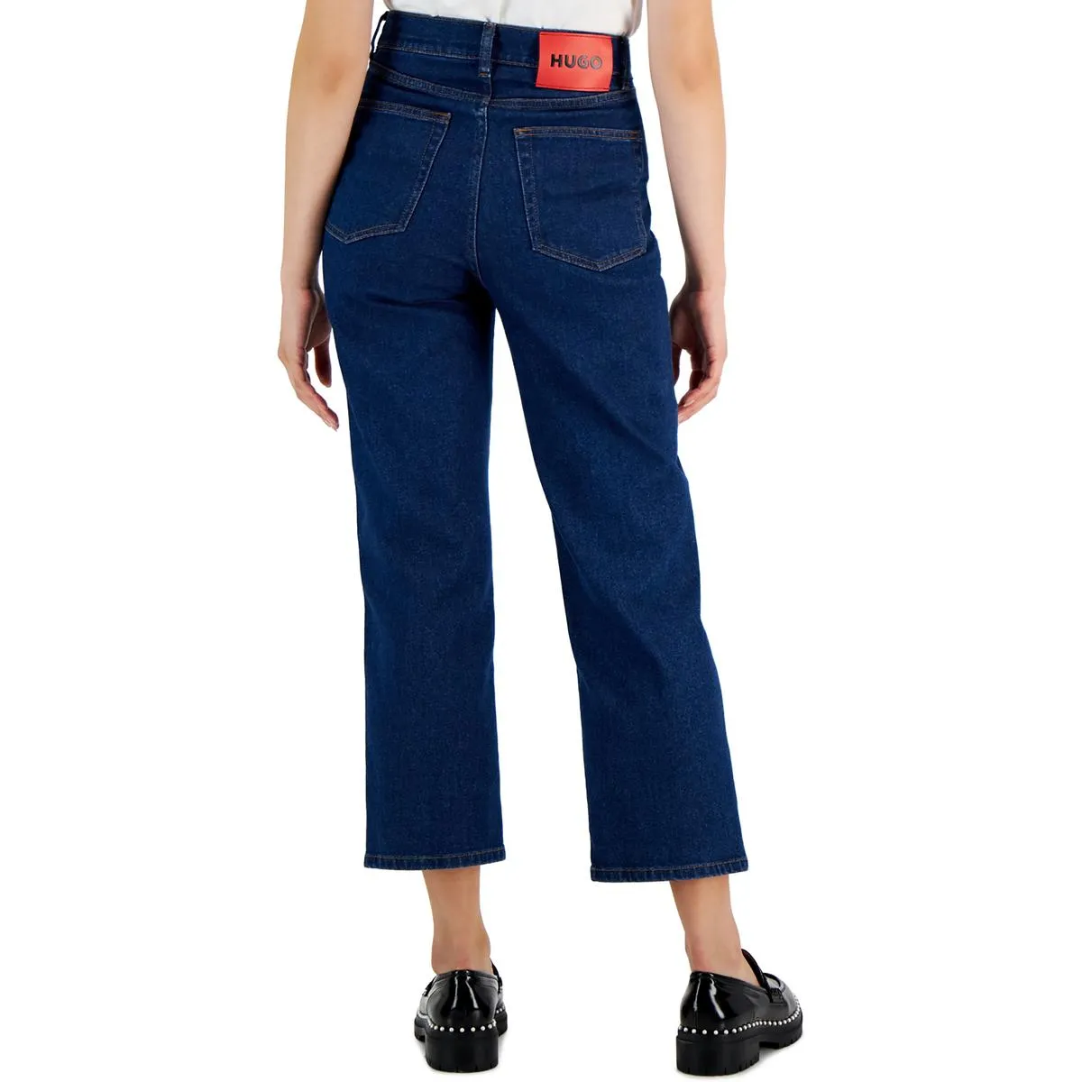 Womens High Rise Cropped Ankle Jeans