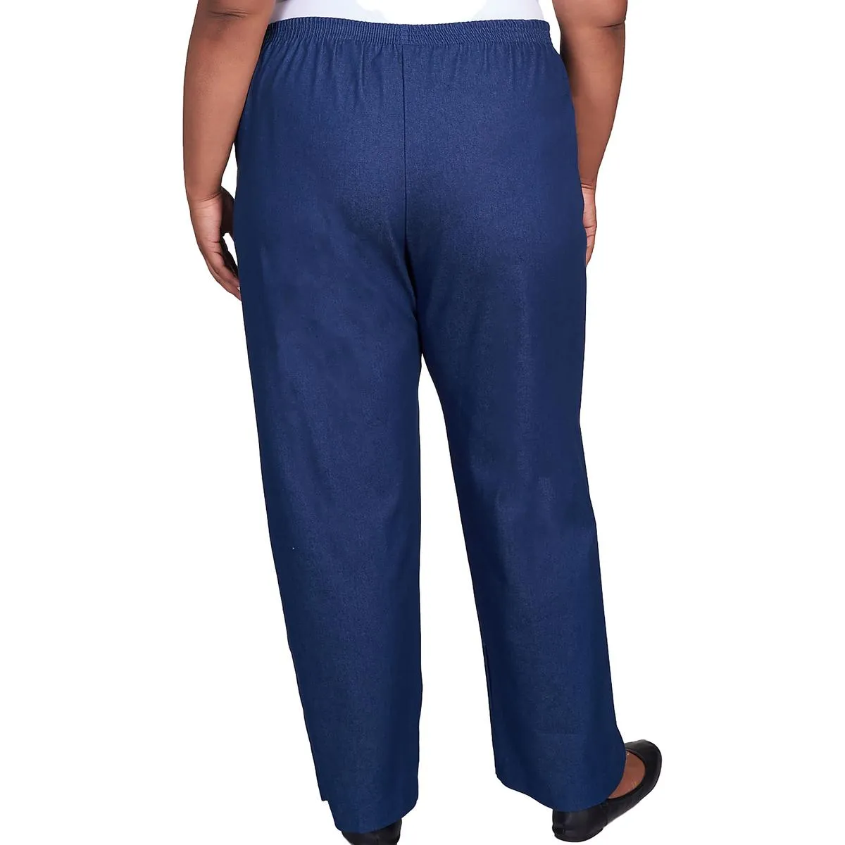 Womens High Rise Dark Wash Straight Leg Pants