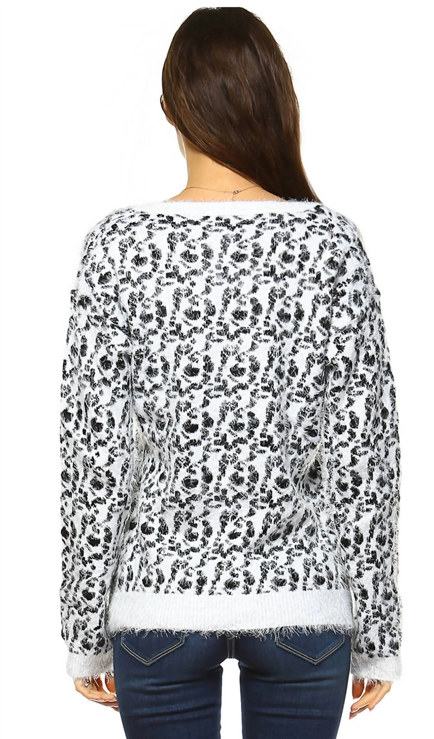 Women's Leopard Sweater In Black