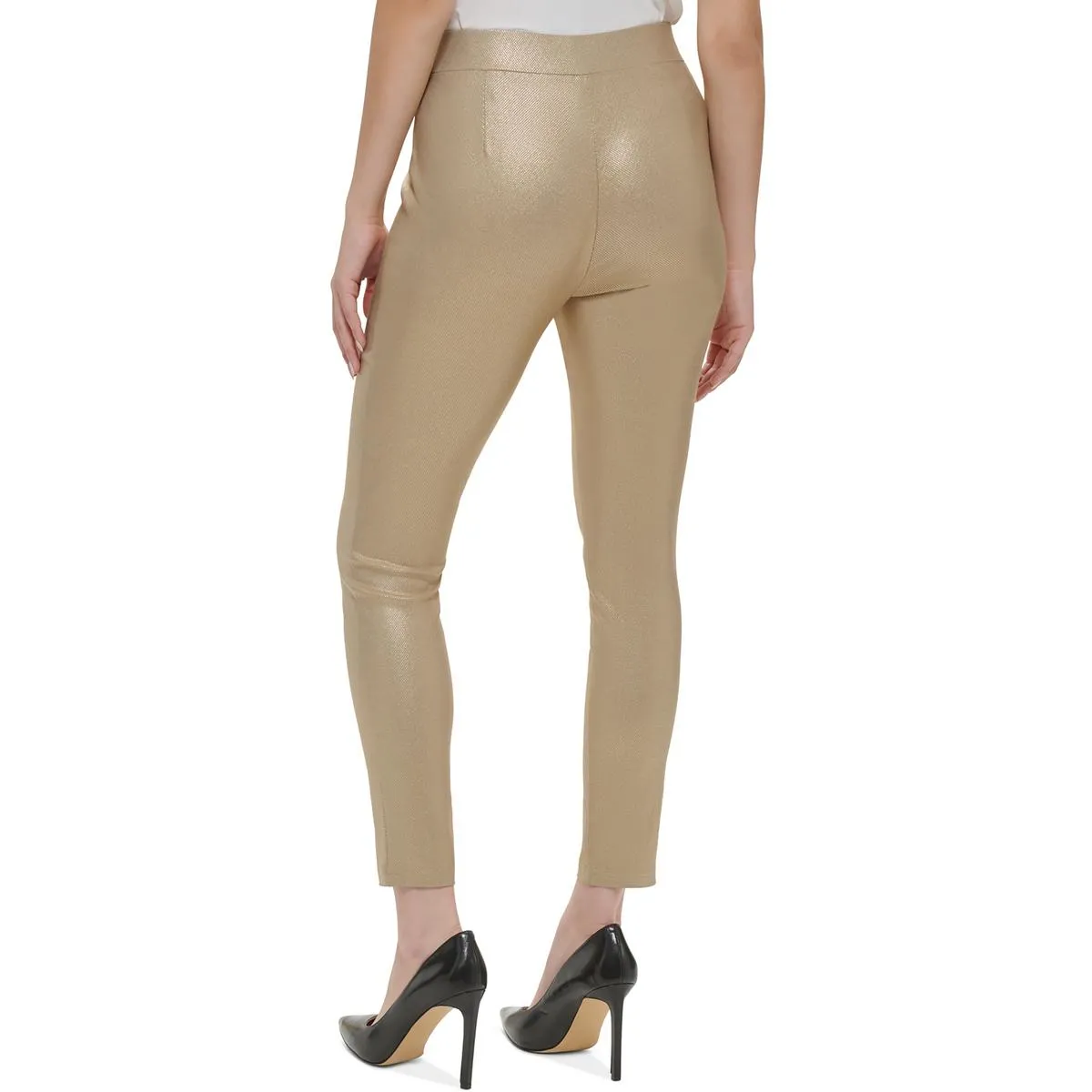 Womens Mid Rise Tapered Leg Straight Leg Pants
